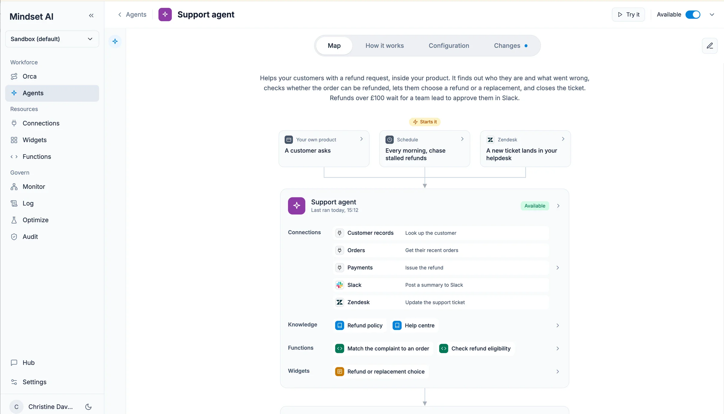 The Mindset agent workspace